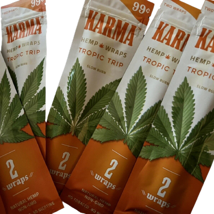 Karma Hemp Organic Natural 2 Wraps Per Pack Tropic Trip Flavor (5 Count)