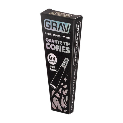 GRAV Quartz Tip Pre-Rolled Cones | Black | 16pk Display