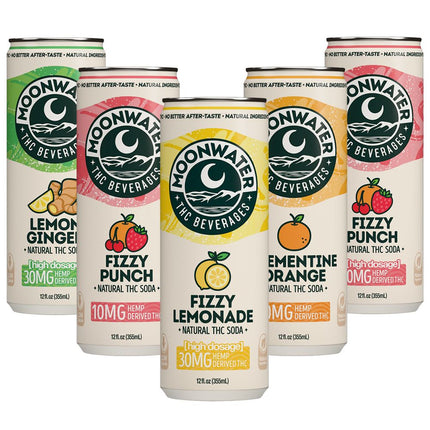 Moonwater Natural Hemp-Derived D9 THC Infused Soda | 12fl oz Can | 24ct Case