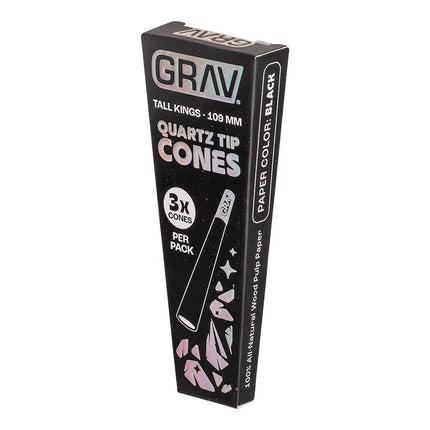 GRAV Quartz Tip Pre-Rolled Cones | Black | 16pk Display