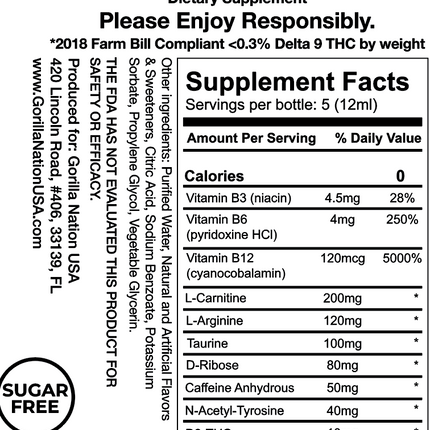 THC Energy Drink Shots - UNTAMED 50MG